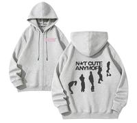 Sweat À Capuche Zippé Graphique Harajuku À Manches Longues NotCutAnymore Décontracté À Capuche for Les Fans Femmes Adolescentes(WHITEGRAY1,4XL)
