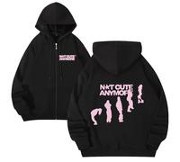Sweat À Capuche Zippé Graphique Harajuku À Manches Longues NotCutAnymore Décontracté À Capuche for Les Fans Femmes Adolescentes(BLACK1,M)