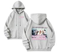 Sweat À Capuche Zippé Graphique Harajuku À Manches Longues NotCutAnymore Décontracté À Capuche for Les Fans Femmes Adolescentes(WHITEGRAY2,XL)