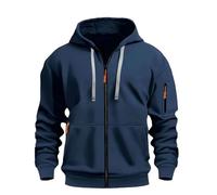 Sweat à Capuche Zippé Homme Veste de Survêtement à Capuche Couleur Unie Classique Cordon de Serrage Sweat-shirt Manches Longues Décontracté Zip Automne Hiver Pullover Vêtements Sport avec Poches C 3XL