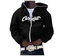 Sweat À Capuche Zippé Homme Veste décontracté uni avec Cordon de Serrage Hoodie Pull Manches Longues Sportswear pour Gym, Travail, Sports d'extérieur Sweatshirt à Capuche surdimensionné