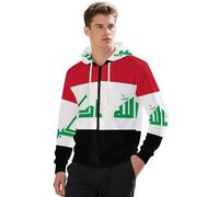 Sweat à Capuche zippé - Irak Capuche Double Couche,Poches Pratiques,Tissu Doux et Respirant,Style décontracté pour Le Quotidien,Sport ou extérieur,Noir,5XL