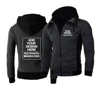 Sweat à Capuche zippé personnalisé avec Logo et nom pour Homme vêtement de Travail Veste avec Images et Texte personnalisés Manteau d'extérieur Cadeau à Faire soi-même,Dark Gray-XX_l