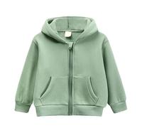 Sweat à Capuche zippé pour bébé garçon et Fille, Unisexe, Veste Polaire Douce à Manches Longues, vêtement d'extérieur Confortable pour Automne et Hiver, Couleur Unie, Fermeture éclair Facile, Lavable