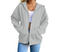 Sweat à Capuche zippé pour Femme, Pull décontracté en Polaire pour l'automn | Sous Pull Col Cheminée Femme Camionneur Eva Débardeur L'automne Français Grandes Surchemise Épaisse Sexy Peau Molletonnée