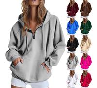 Sweat à capuche zippé pour femme surdimensionné, décontracté et polyvalent, tunique de couleur pure avec poches, couleur pure, coupe régulière, vêtements d'automne tendance, beige, 5XL