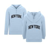Sweat à capuche zippé pour garçon avec imprimé lettre et poches avant, idéal pour les activités scolaires et les sorties en plein air, en coton doux et résistant, disponible en plusieurs tailles de 3