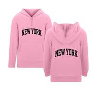 Sweat à capuche zippé pour garçon avec imprimé lettre et poches avant, idéal pour les activités scolaires et les sorties en plein air, en coton doux et résistant, disponible en plusieurs tailles de 3