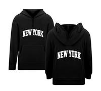 Sweat à capuche zippé pour garçon avec imprimé lettre et poches avant, idéal pour les activités scolaires et les sorties en plein air, en coton doux et résistant, disponible en plusieurs tailles de 3