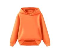 Sweat à capuche zippé pour garçons taille 8, enfants moyens et grands, automne couleur unie, pull à capuche pour jeunes, sweat-shirt pour jeunes (orange, 4-5 ans)