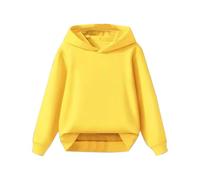 Sweat à capuche zippé pour garçons, taille 8, taille moyenne et grande pour enfants, automne couleur unie, pull pour jeunes (jaune, 5-6 ans)