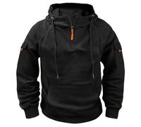 Sweat à capuche zippé pour homme avec fermeture éclair 1/4 - Veste de survêtement en coton - Veste à capuche - Veste de jogging - Veste de sport surdimensionnée confortable - T-shirt à manches longues