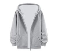 Sweat à capuche zippé pour homme - Cardigan uni à fermeture éclair intégrale - Veste tendance légère avec poche - Manches longues - Cordon de serrage - Pull confortable - Cardigan côtelé, gris, 3XL