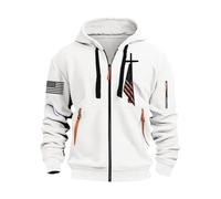 Sweat à capuche zippé pour homme, motif drapeau national rétro, vêtements patriotiques, tactiques, croix, foi, poche de bras, confortable, athlétique, entraînement, gym, sweat à fermeture éclair