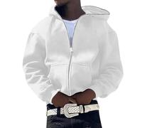 Sweat à capuche zippé pour homme, noir, surdimensionné, veste de mi-saison pour homme, automne avec capuche et poches, sweat à capuche léger et respirant, veste baggy, sweat-shirt à manches longues