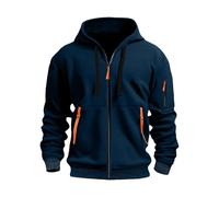 Sweat à capuche zippé pour homme - Pull à capuche tendance - Noir - surdimensionné - Style baggy - Grande taille - Léger - Hip Hop - Course à pied - Boxe - Randonnée - Sport, bleu marine, M