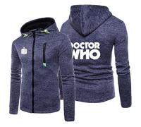 Sweat À Capuche Zippé pour Homme, Sweat-Shirt pour Doctor Who, Sweat-Shirts À Capuche Légers, Veste Pull d'automne À Manches Longues pour Doctor Who avec Poches,Blue-XX_l