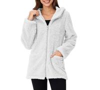 Sweat à Capuche ZippéE Femme Veste Polaire Chaud Doublure Hoodies Sweatshirt Hiver Manteau en Peluche ÉPaissir Doux Chic Ample DéContractéE Outwear Blouson Mi Saison Fille Cardigan Pas Cher