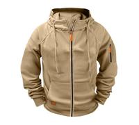Sweat à Capuche Zipper Homme Couleur Unie légers Sport Hood Pull Manches Longues Chaud Décontracté Zip Automne Hiver Pull-over Hommes Cordon de Serrage Classique Pas Cher Hoody Mode Confortable