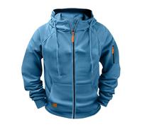 Sweat à Capuche Zipper Homme Couleur Unie légers Sport Hood Pull Manches Longues Chaud Décontracté Zip Automne Hiver Pull-over Hommes Cordon de Serrage Classique Pas Cher Hoody Mode Confortable