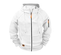 Sweat à Capuche Zipper Homme Couleur Unie légers Sport Hood Pull Manches Longues Chaud Décontracté Zip Automne Hiver Pull-over Hommes Cordon de Serrage Classique Pas Cher Hoody Mode Confortable