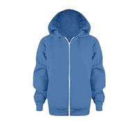 Sweat à Capuchon Garçon Zippé Veste de Survêtement en Coton à Capuche de Couleur Unie Garcon Fille Manteau Full Zip Hoodie Sweatshirt pour Enfants 3-12 Ans