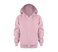 Sweat à Capuchon Garçon Zippé Veste de Survêtement en Coton à Capuche de Couleur Unie Garcon Fille Manteau Full Zip Hoodie Sweatshirt pour Enfants 3-12 Ans