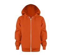 Sweat à Capuchon Garçon Zippé Veste de Survêtement en Coton à Capuche de Couleur Unie Garcon Fille Manteau Full Zip Hoodie Sweatshirt pour Enfants 3-12 Ans