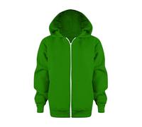 Sweat à Capuchon Garçon Zippé Veste de Survêtement en Coton à Capuche de Couleur Unie Garcon Fille Manteau Full Zip Hoodie Sweatshirt pour Enfants 3-12 Ans