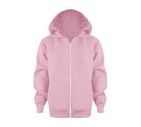 Sweat à Capuchon Garçon Zippé Veste de Survêtement en Coton à Capuche de Couleur Unie Garcon Fille Manteau Full Zip Hoodie Sweatshirt pour Enfants 3-12 Ans