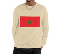 Sweat À Col Rond pour Homme Maroc Drapeau National Chandail De Travail Uni Léger Raglan Sportswear Casual Sweatshirt Classique À Manches Longues Toutes Saisons Couple