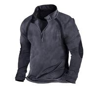 Sweat à fermeture éclair quart de tour pour homme, pull uni décontracté, gris, XL
