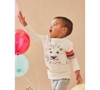 Sweat à imprimé lion en molleton, crème 5Y