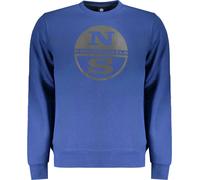 Sweat à manches longues bleu pour hommes sans fermeture éclair - gratté & imprimé, taille : S Couleur : Blu