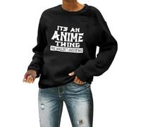 Sweat à manches longues Gameday Football It's An Anime Thing You Wouldn'T Understand pour femme - Manches longues - Confort pour les amateurs de football - Saison de football, Noir , M