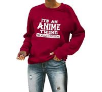 Sweat à manches longues Gameday Football It's An Anime Thing You Wouldn'T Understand pour femme - Manches longues - Confort pour les amateurs de football - Saison de football, Rouge, XL