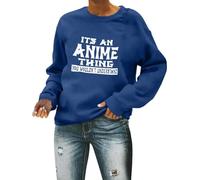 Sweat à manches longues pour femme Gameday Football It's An Anime Thing You Wouldn'T Understand Y2K Football Lover Football Lover Gameday Vêtements graphiques pour femme Saison de football, bleu, XXL