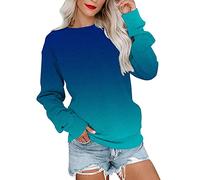 Sweat À Manches Longues sans Capuche Femme Automne Et Hiver Mode à Manche Longue col Rond Pull Tie Dye Dégradé de Couleur pour Femme Sweat-Shirt sans Capuche Sweatshirts Pas Cher 2023