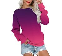 Sweat À Manches Longues sans Capuche Femme Automne Et Hiver Mode à Manche Longue col Rond Pull Tie Dye Dégradé de Couleur pour Femme Sweat-Shirt sans Capuche Sweatshirts Pas Cher 2023