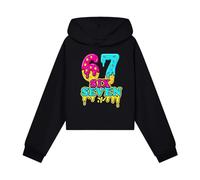 Sweat Ado GarçOn,Sweats à Capuche GarçOn,Sweat à Capuche Court pour Filles avec imprimé Tendance, idéal pour Les vêtements décontractés et Les activités de Plein air. (Black, 13-14 Years)