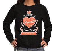 Sweat - Anne-Marie - C'est compliqué d'être une princesse - Noir - Manches longues - Col arrondi S