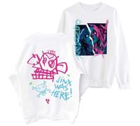 Sweat Arcane Jinx Inspiré | Design Géométrique, Mélange Coton Premium Streetwear Urbain Essentials (Blanc,Grand)