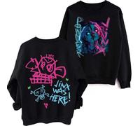 Sweat Arcane Jinx Inspiré | Design Géométrique, Mélange Coton Premium Streetwear Urbain Essentials (Noir,Grand)