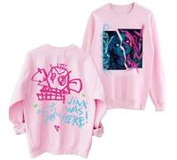 Sweat Arcane Jinx Inspiré | Design Géométrique, Mélange Coton Premium Streetwear Urbain Essentials (Rose,Grand)