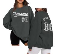 Sweat Baseball Personnalisé - Personnalisé Sweatshirt Baseball avec Nom, Numéro, Nom D'Équipe, Sweatshirt De Baseball pour Femme &Homme,Amples Et Décontractés,Multicolor S-3Xl