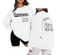 Sweat Baseball Personnalisé - Personnalisé Sweatshirt Baseball avec Nom, Numéro, Nom D'Équipe, Sweatshirt De Baseball pour Femme &Homme,Amples Et Décontractés,Multicolor S-3Xl
