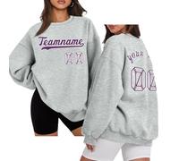 Sweat Baseball Personnalisé - Personnalisé Sweatshirt Baseball avec Nom, Numéro, Nom D'Équipe, Sweatshirt De Baseball pour Femme &Homme,Amples Et Décontractés,Multicolor S-3Xl