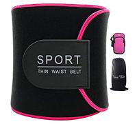 Sweat Belt, Baozun Abdominal Belt Slimming Belt Women Fat Burning Stomach and Back Lumbar Support Adjustable Neoprene Sauna Belt - 45 inches with Strap (Rose Fuchsia, L)