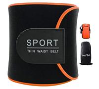 Sweat Belt, Baozun Abdominal Belt Slimming Belt Women Fat Burning Stomach and Back Lumbar Support Adjustable Neoprene Sauna Belt - 45 inches with Strap (Orange, L)