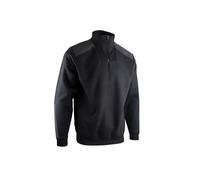 Sweat BERLIN col camionneur bicolore noir-gris - LMA - 8090